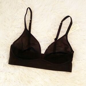 NWT Aerie Smoothez Mesh Triangle Bralette Black Small